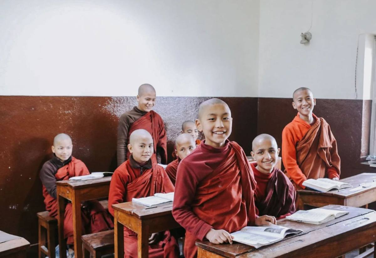 A classroom of bright faces