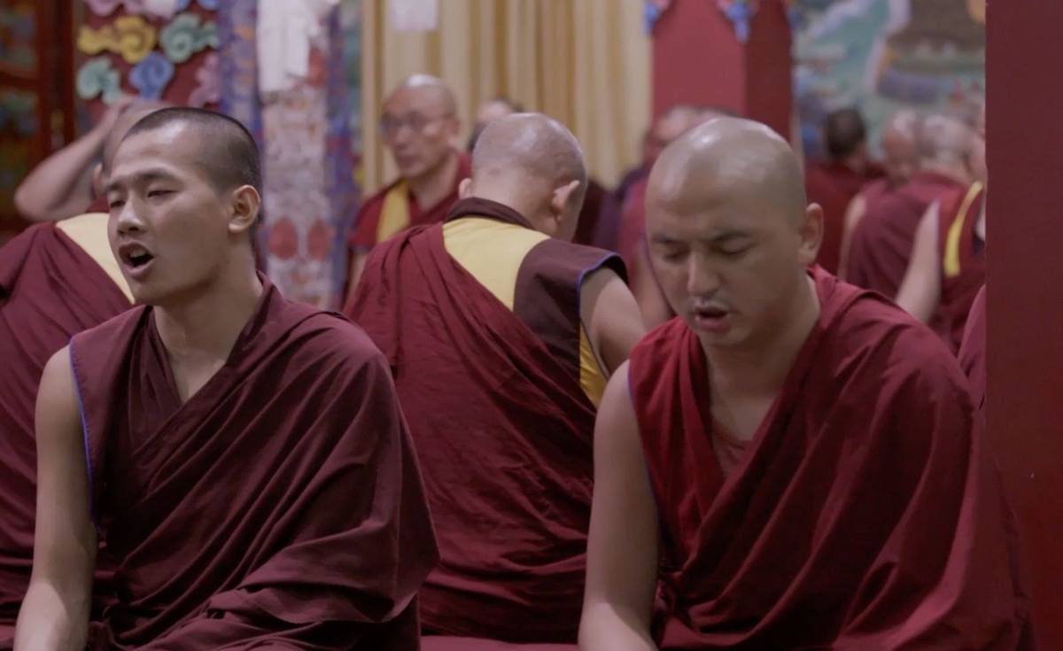 Chanting in the temple