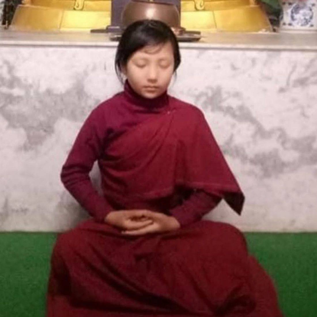 A nun in meditation