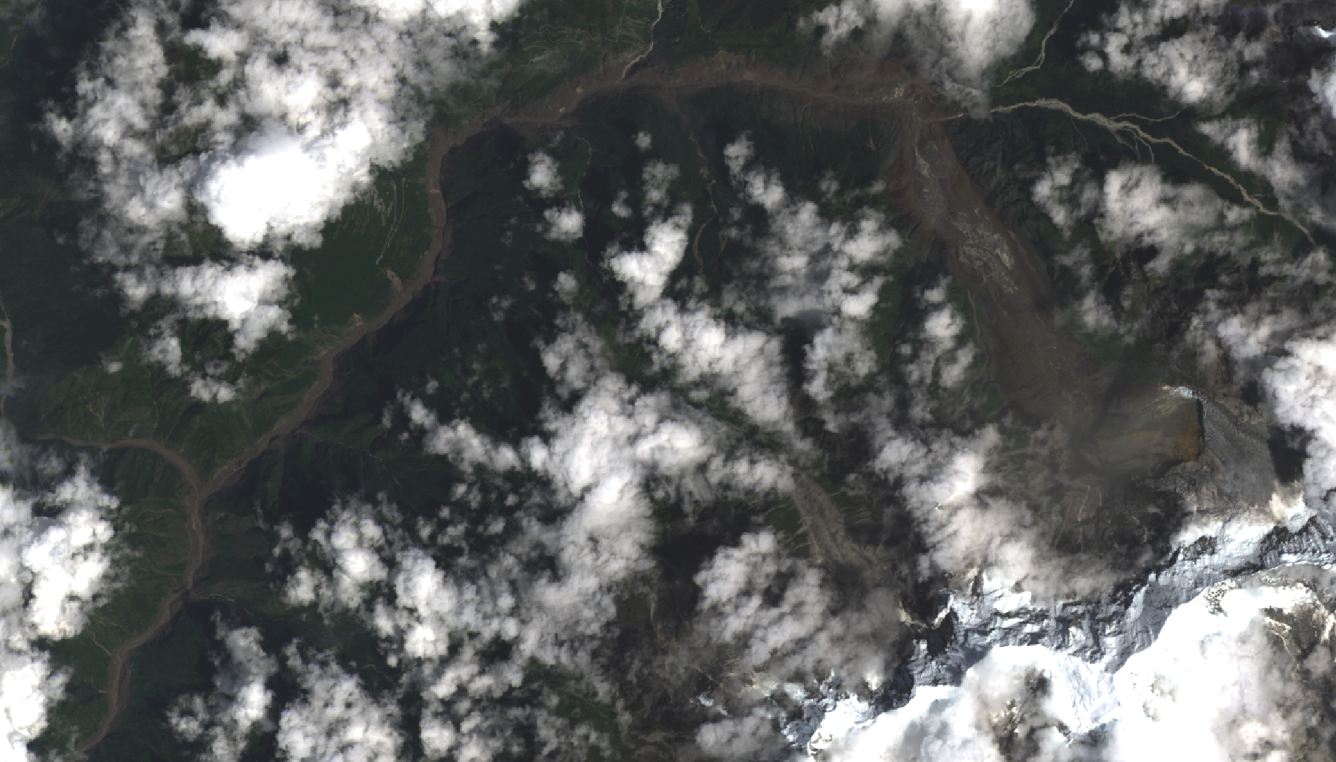Satellite view of the Nepal flood corridor after the 26 August 2026 disaster